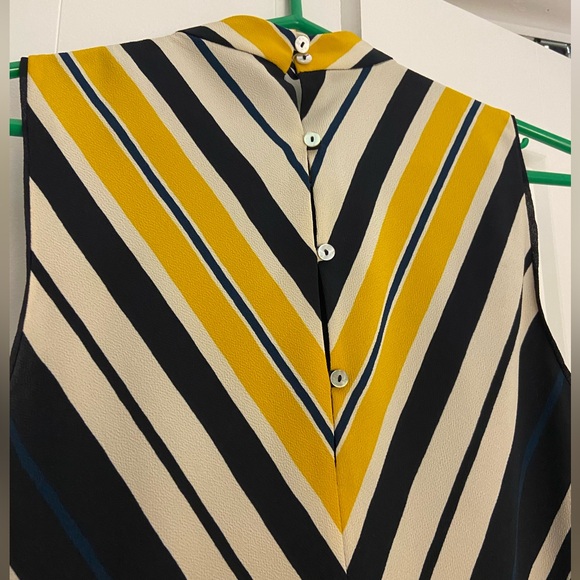 Zara Navy Blue and Yellow Striped Summer Dress 💛💙 - Picture 4 of 5